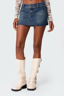 Donnie Washed Denim Mini Skirt