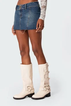 Donnie Washed Denim Mini Skirt