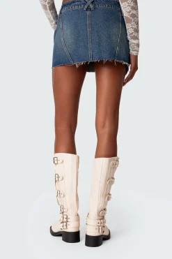 Donnie Washed Denim Mini Skirt