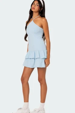 Dorit Ruffled Halter Mini Dress