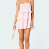 Dorothia Sheer Linen Look Mini Dress