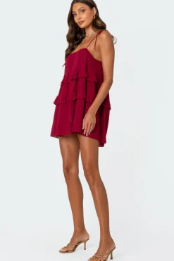 Dorothia Sheer Linen Look Mini Dress