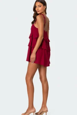 Dorothia Sheer Linen Look Mini Dress