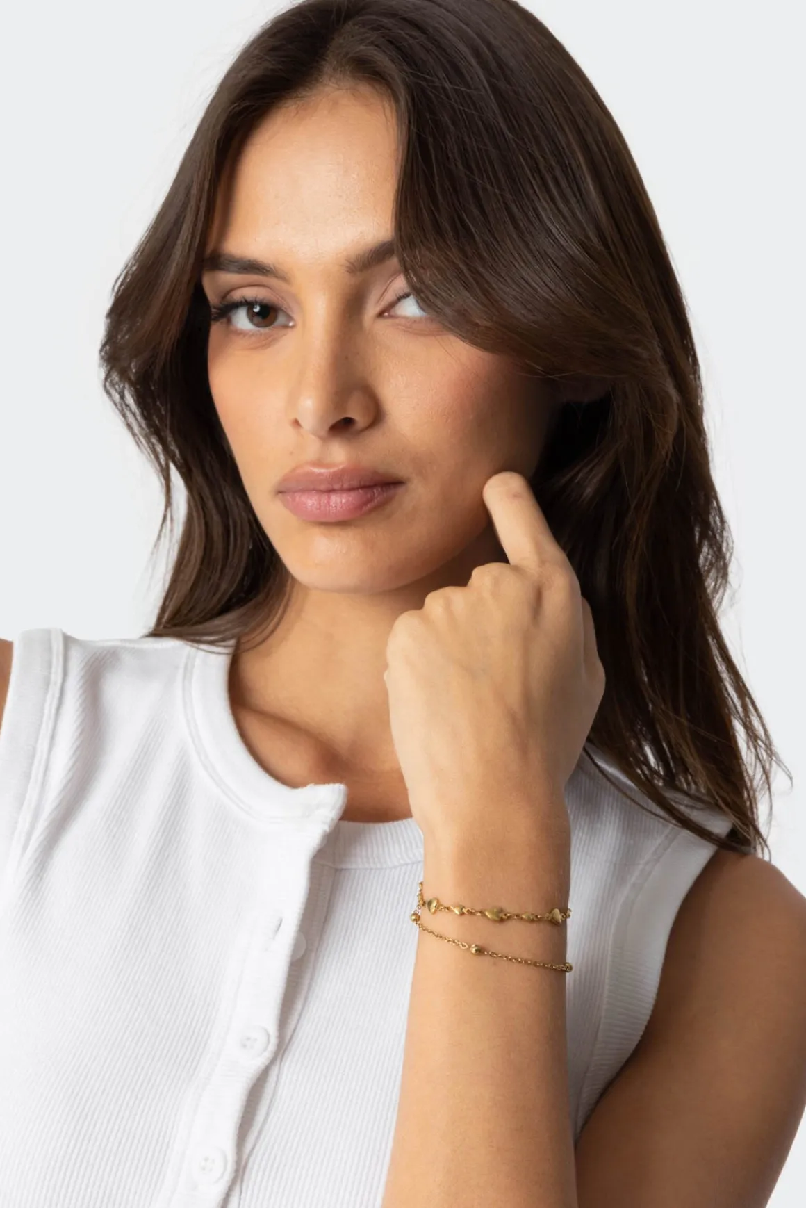 Double Chain Heart Bracelet