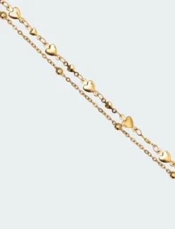 Double Chain Heart Bracelet