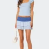 Double Gingham Ruffled Mini Skirt