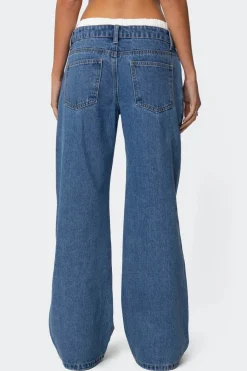 Drawstring Boxer Detail Jeans