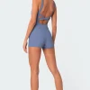 Drea Open Back Ribbed Romper