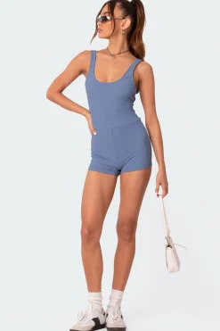 Drea Open Back Ribbed Romper