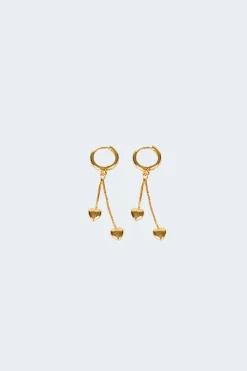 Drop Heart Hoop Earrings