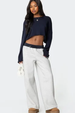 Edikted Contrast Embroidered Sweatpants