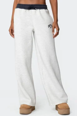 Edikted Contrast Embroidered Sweatpants