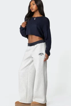 Edikted Contrast Embroidered Sweatpants