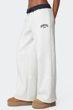Edikted Contrast Embroidered Sweatpants