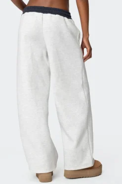 Edikted Contrast Embroidered Sweatpants