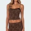 Edin Leopard Print Mesh Bra Top