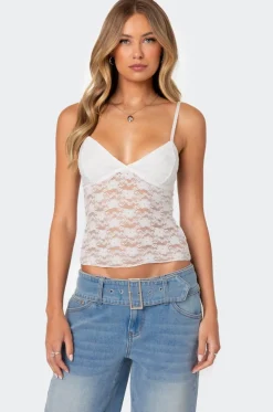Eira Sheer Lace Tank Top
