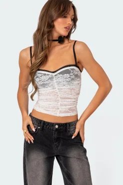 Eleanor Bra Detail Sheer Lace Top