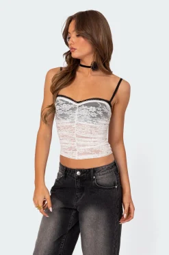 Eleanor Bra Detail Sheer Lace Top