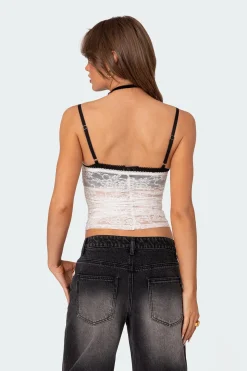 Eleanor Bra Detail Sheer Lace Top