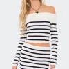 Elia Knitted Fold Over Crop Top