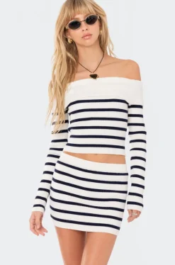 Elia Knitted Fold Over Crop Top