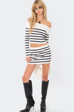 Elia Knitted Fold Over Crop Top