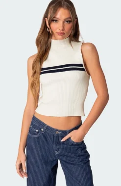 Eliza Ribbed High Neck Top