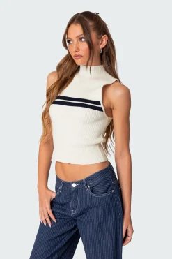 Eliza Ribbed High Neck Top