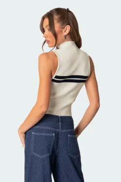 Eliza Ribbed High Neck Top
