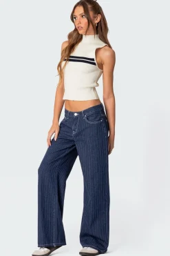 Eliza Ribbed High Neck Top