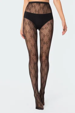 Embroidered Lacey Tights