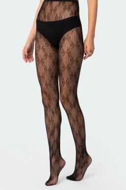 Embroidered Lacey Tights