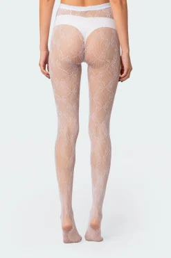 Embroidered Lacey Tights