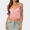 Embroidered Mesh Bra Top