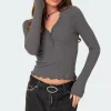 Emerson Button V Neck Top