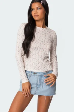 Emery Printed Pointelle Top