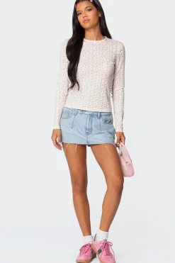Emery Printed Pointelle Top