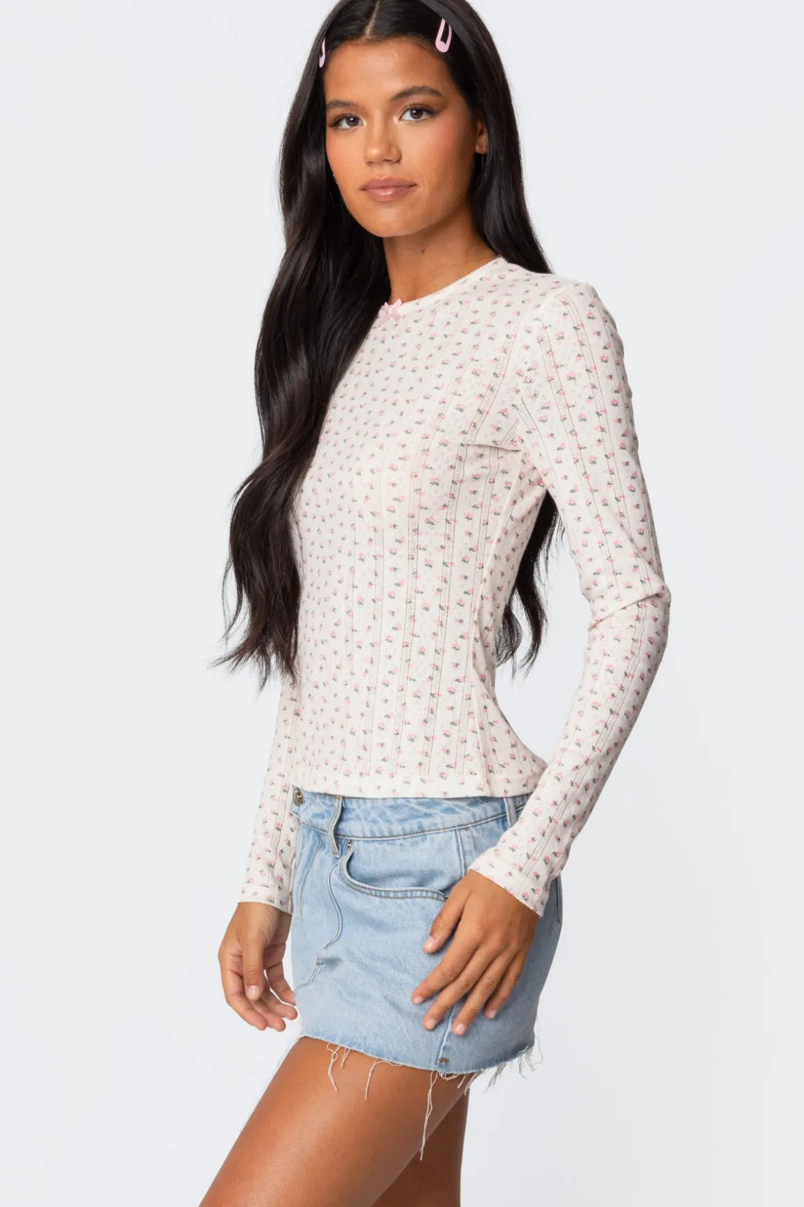 Emery Printed Pointelle Top