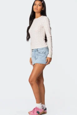 Emery Printed Pointelle Top