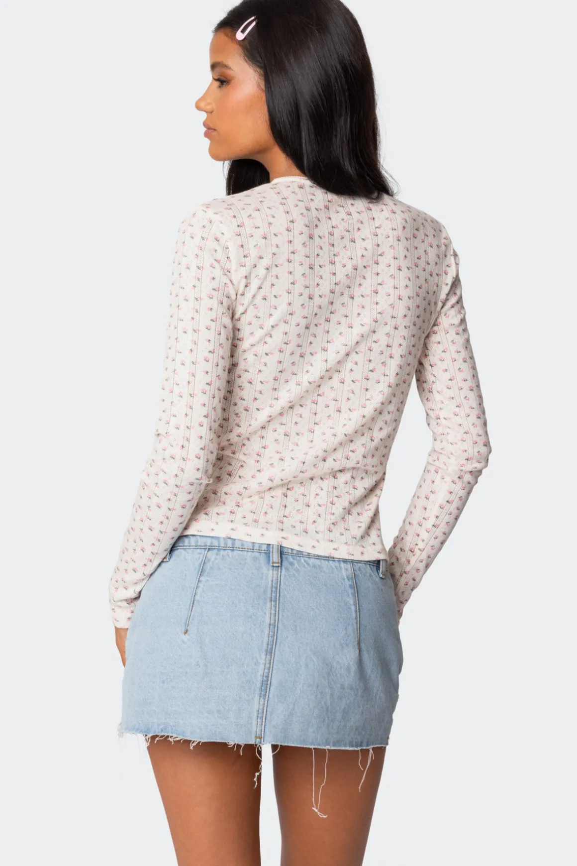 Emery Printed Pointelle Top