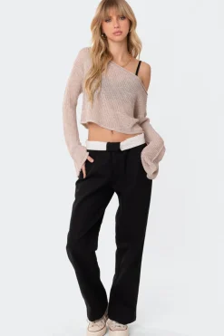 Emmie Off The Shoulder Sheer Knitted Top