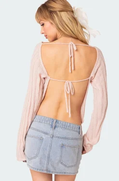 Emmy Open Back Knit Top