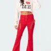 Engine Red Flared Jeans