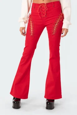 Engine Red Flared Jeans