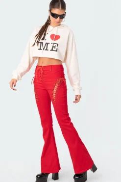 Engine Red Flared Jeans