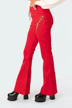 Engine Red Flared Jeans