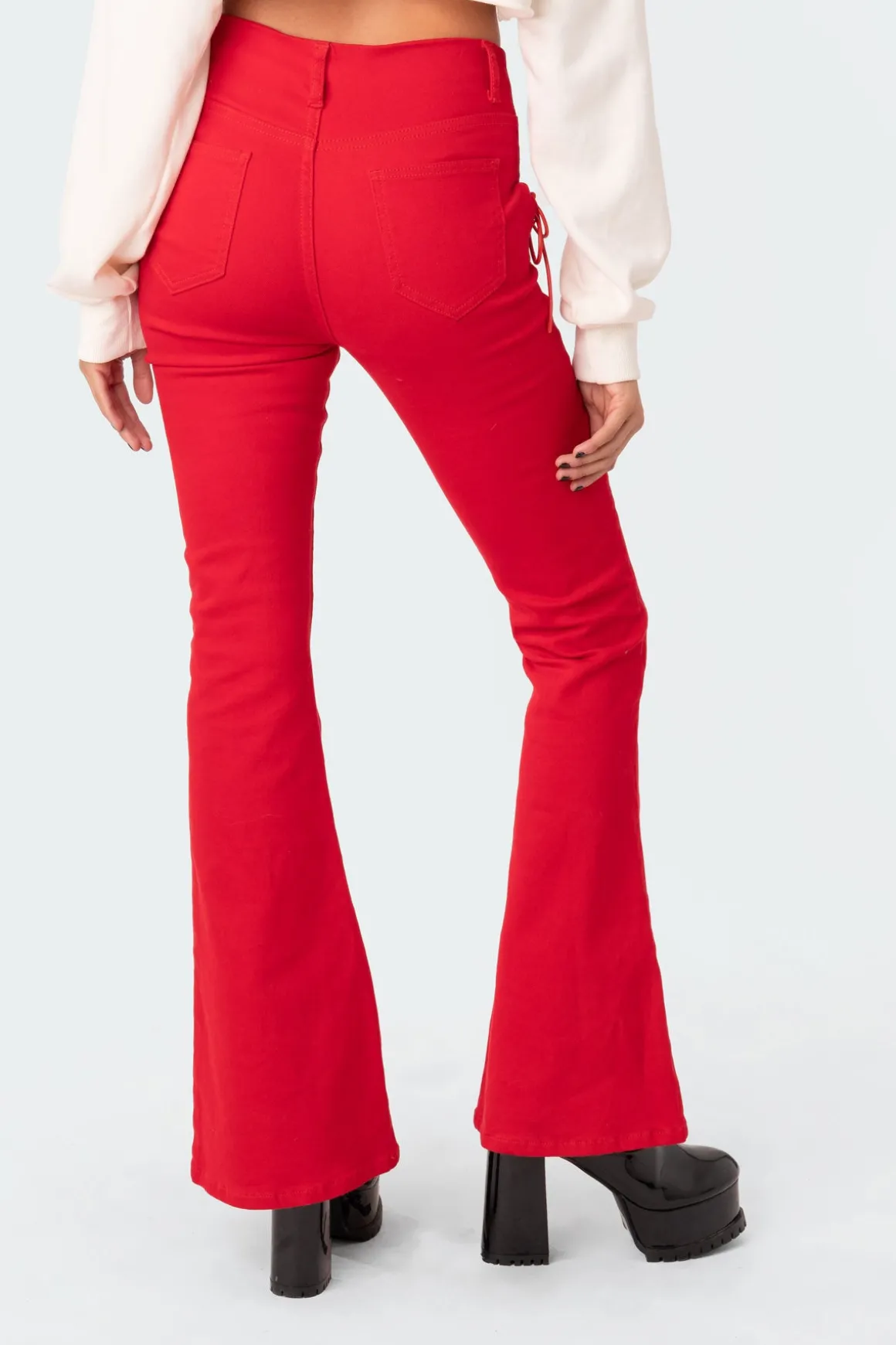 Engine Red Flared Jeans