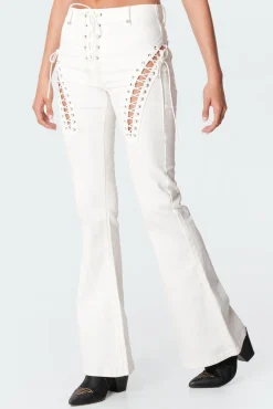 Engine White Flared Jeans