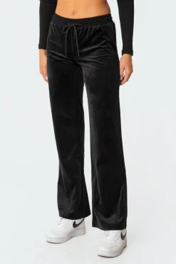 Erin Low-Rise Velour Sweatpants